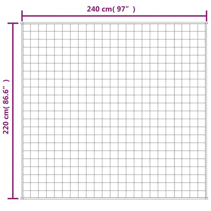 Vektdyne grå 220x240 cm 15 kg stoff