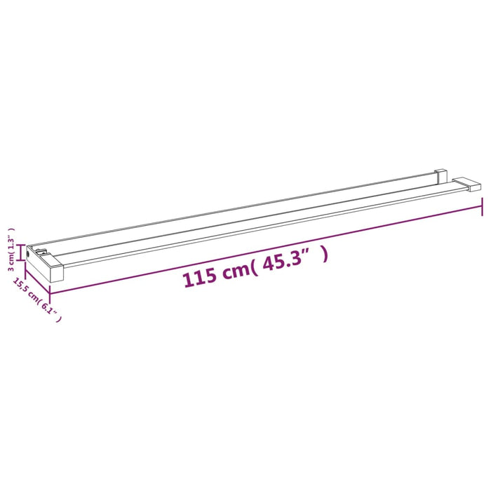 Dusjhylle for dusjvegg svart 115 cm aluminium