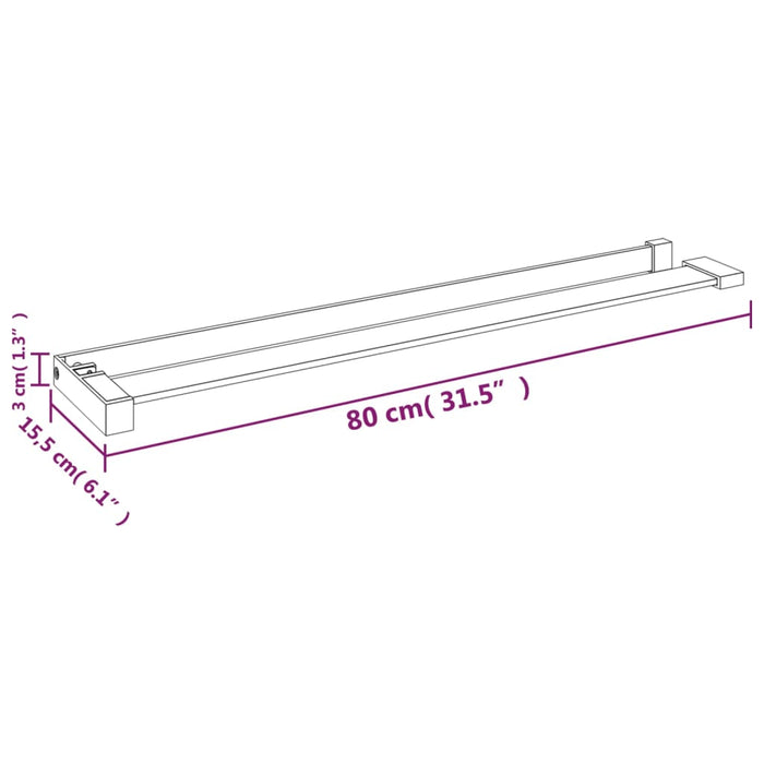 Dusjhylle for dusjvegg krom 80 cm aluminium