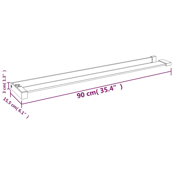 Dusjhylle for dusjvegg krom 90 cm aluminium