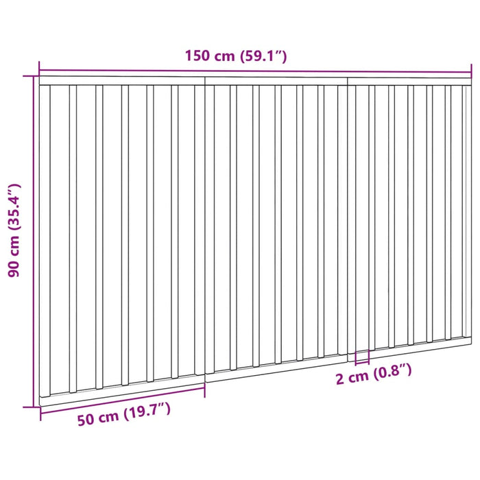 Hundeport sammenleggbar 3 paneler 150 cm poppeltre