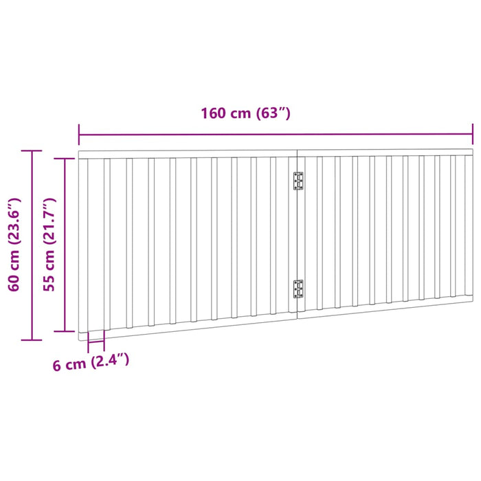 Hundeport sammenleggbar 2 paneler 160 cm poppeltre