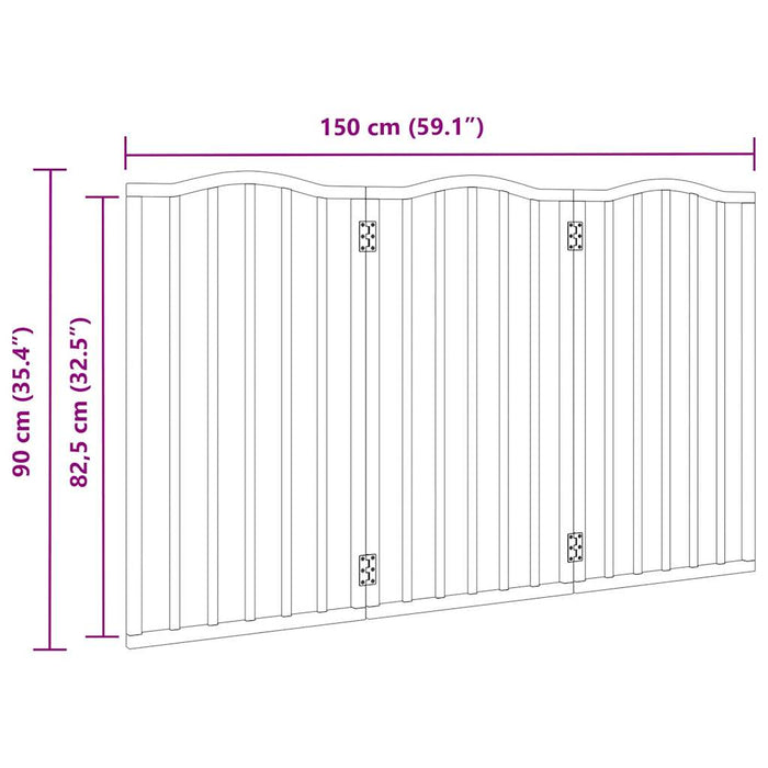 Hundeport sammenleggbar 3 paneler 150 cm poppeltre