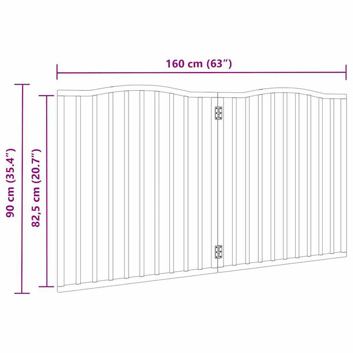 Hundeport sammenleggbar 2 paneler 160 cm poppeltre