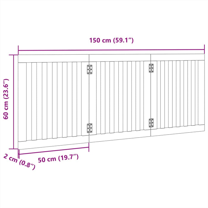 Hundeport sammenleggbar 3 paneler 150 cm poppeltre