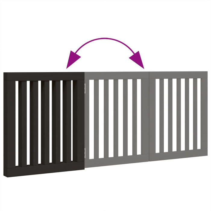 Hundeport sammenleggbar 3 paneler svart 150 cm poppeltre