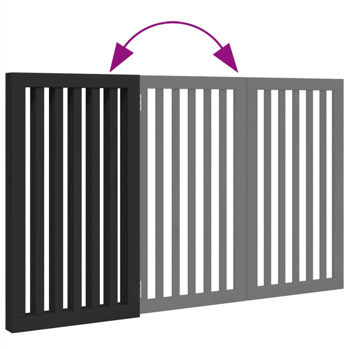 Hundeport sammenleggbar 3 paneler svart 150 cm poppeltre