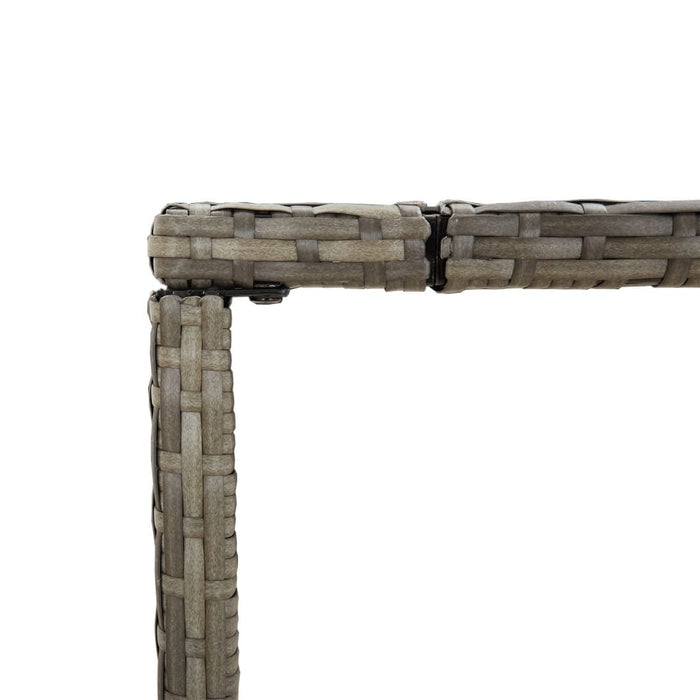 Barbord med glassplate grå 180x70x110 cm polyrotting