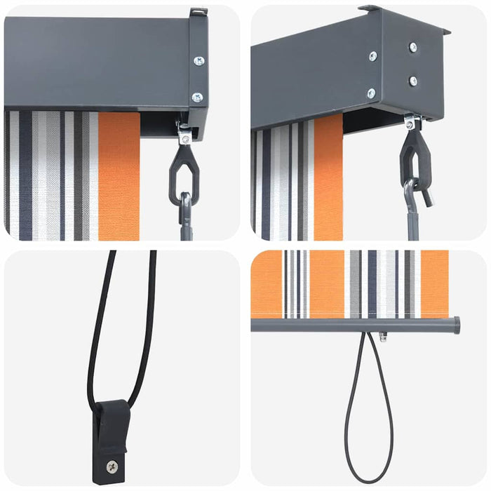 Utendørs Rullegardin Striped Gul og blå 200 x 250 cm stoff