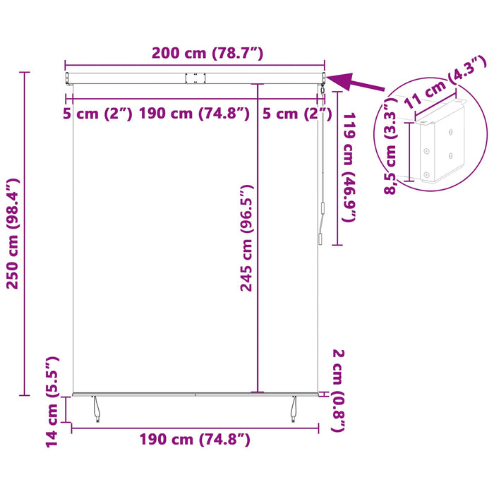 Utendørs Rullegardin Striped Gul og blå 200 x 250 cm stoff