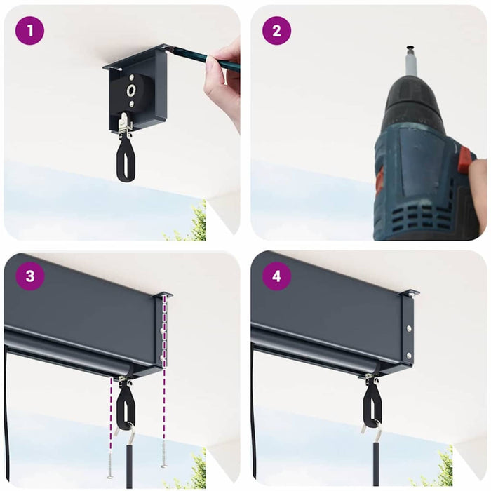 Utendørs Rullegardin Striped Gul og blå 220 x 250 cm stoff