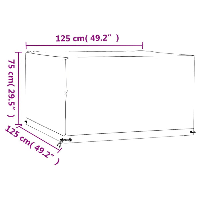 Hagemøbeltrekk 2 stk 8 maljer 125x125x75 cm firkantet