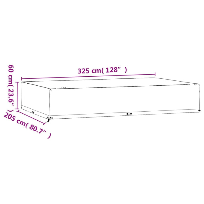 Hagemøbeltrekk 2 stk 16 maljer 325x205x60 cm rektangulær