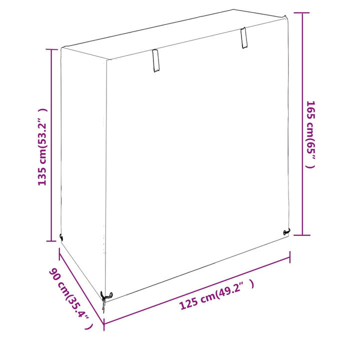 Trekk til huskebenk 2 stk 8 maljer 125x90x135/165 cm polyetylen