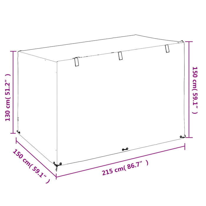 Trekk huskebenk 2 stk 12 maljer 215x150x130/150 cm polyetylen