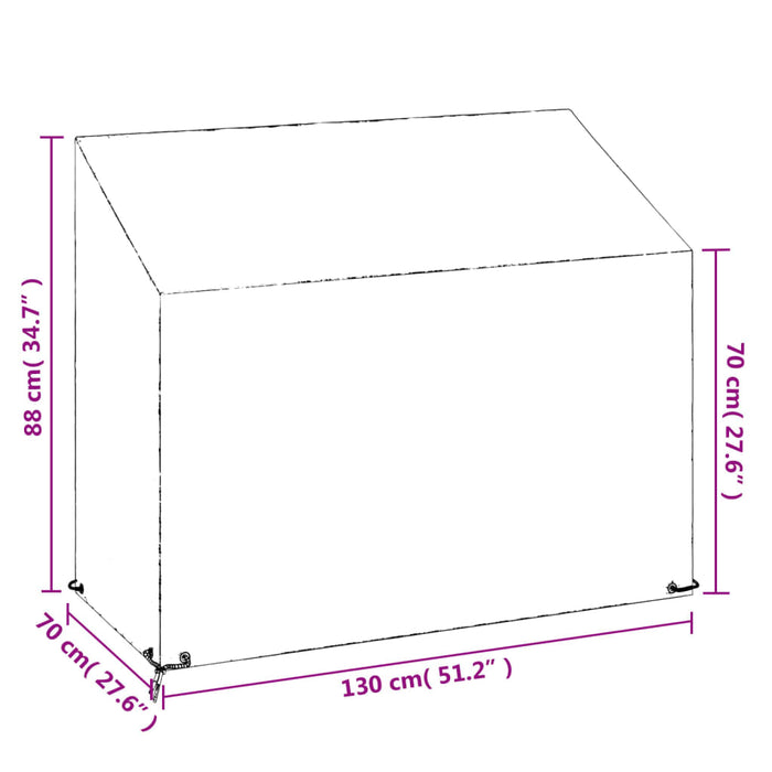 Trekk til hagebenk 2 stk 8 maljer 130x70x70/88 cm polyetylen