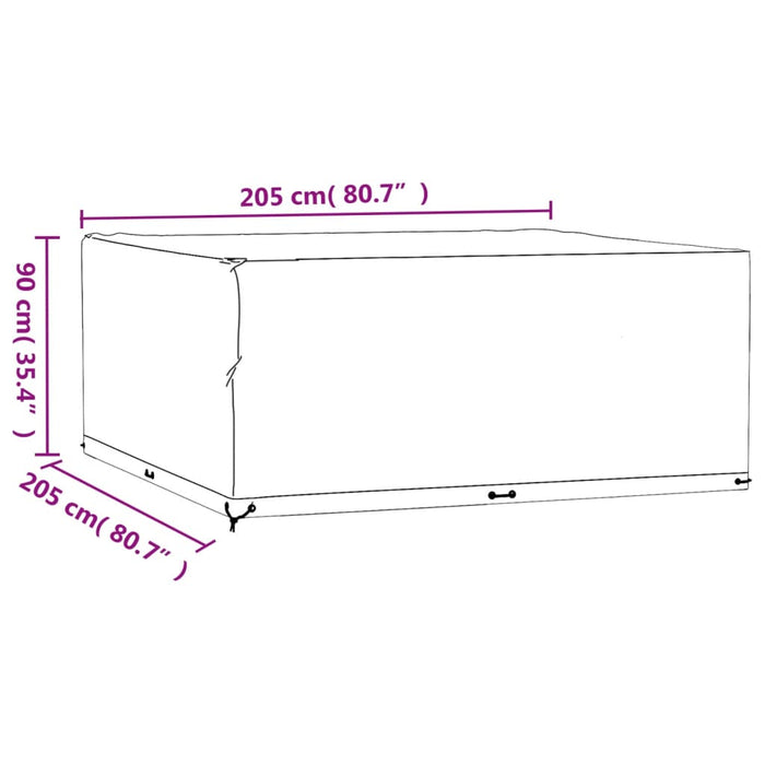 Hagemøbeltrekk 16 maljer 205x205x90 cm firkantet