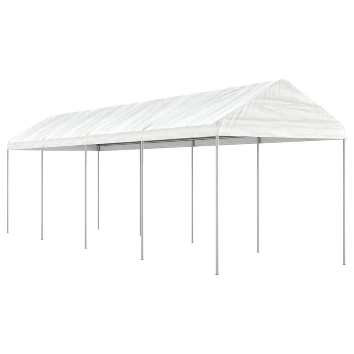 Paviljong med tak hvit 8,92x2,28x2,69 m polyetylen