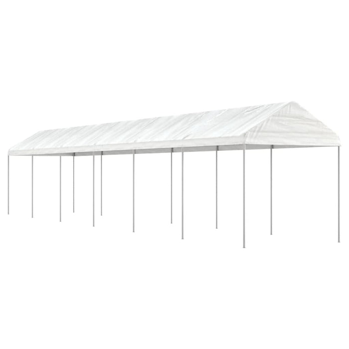 Paviljong med tak hvit 13,38x2,28x2,69 m polyetylen