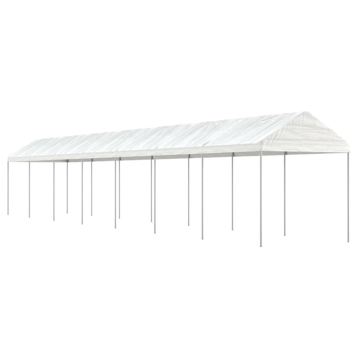 Paviljong med tak hvit 15,61x2,28x2,69 m polyetylen