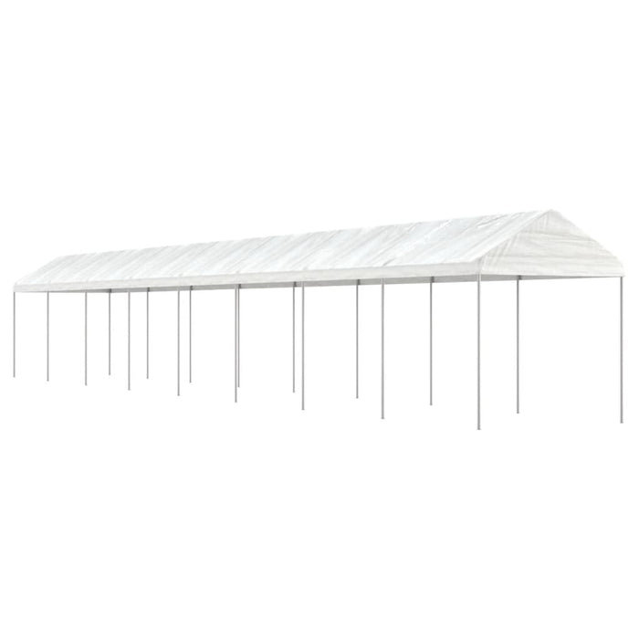 Paviljong med tak hvit 17,84x2,28x2,69 m polyetylen