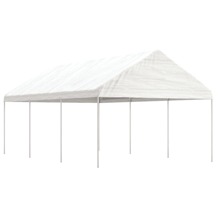 Paviljong med tak hvit 6,69x4,08x3,22 m polyetylen