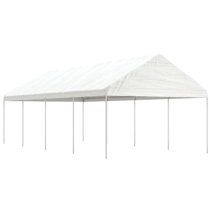 Paviljong med tak hvit 8,92x4,08x3,22 m polyetylen