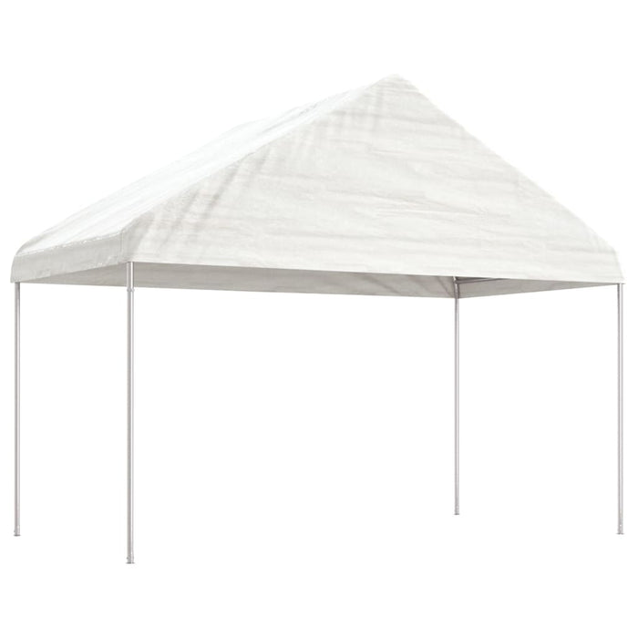 Paviljong med tak hvit 8,92x4,08x3,22 m polyetylen