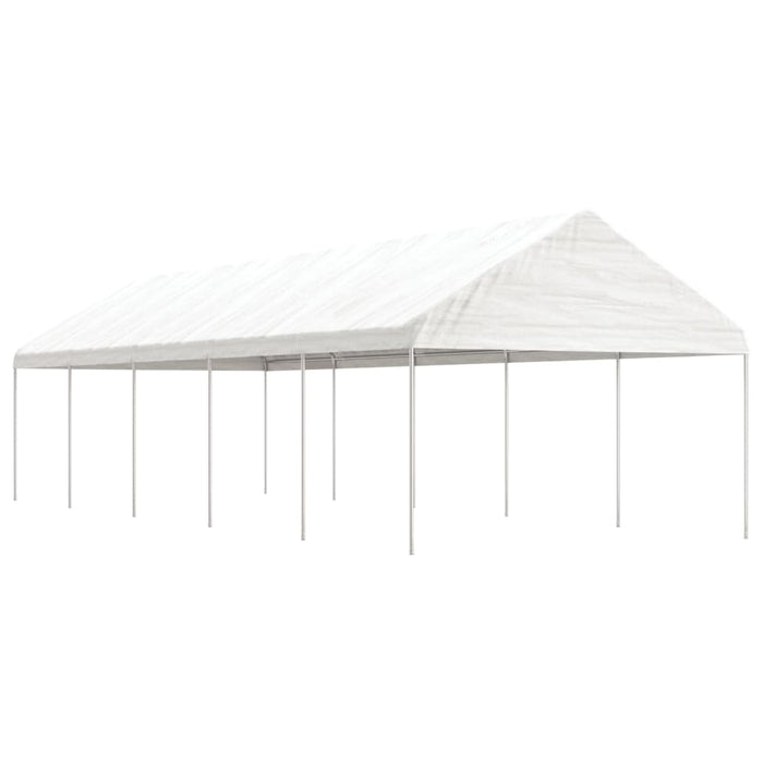 Paviljong med tak hvit 11,15x4,08x3,22 m polyetylen