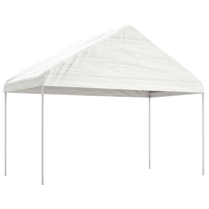 Paviljong med tak hvit 11,15x4,08x3,22 m polyetylen