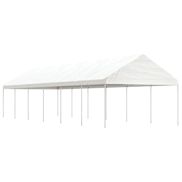 Paviljong med tak hvit 13,38x4,08x3,22 m polyetylen