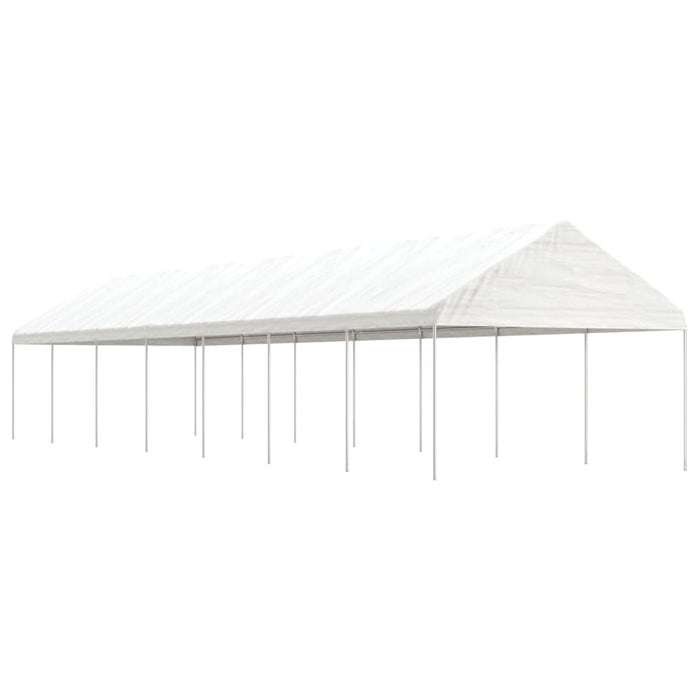 Paviljong med tak hvit 15,61x4,08x3,22 m polyetylen