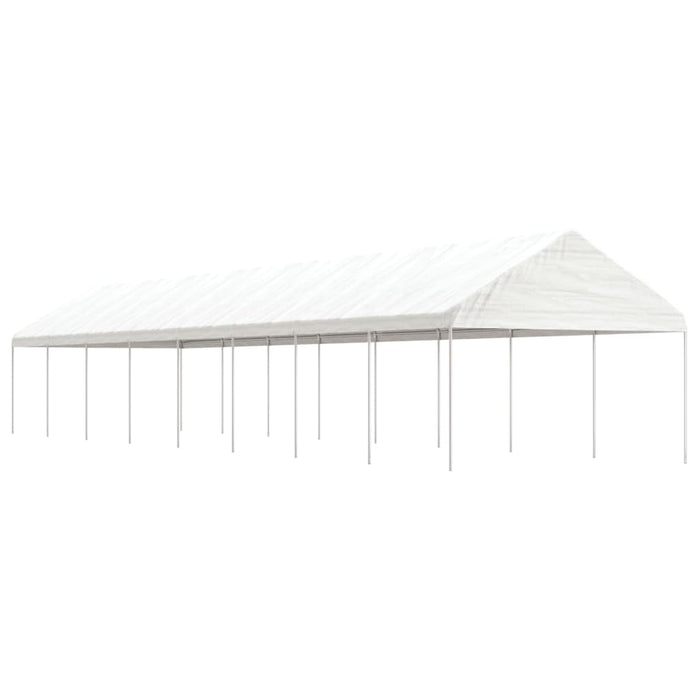 Paviljong med tak hvit 17,84x4,08x3,22 m polyetylen