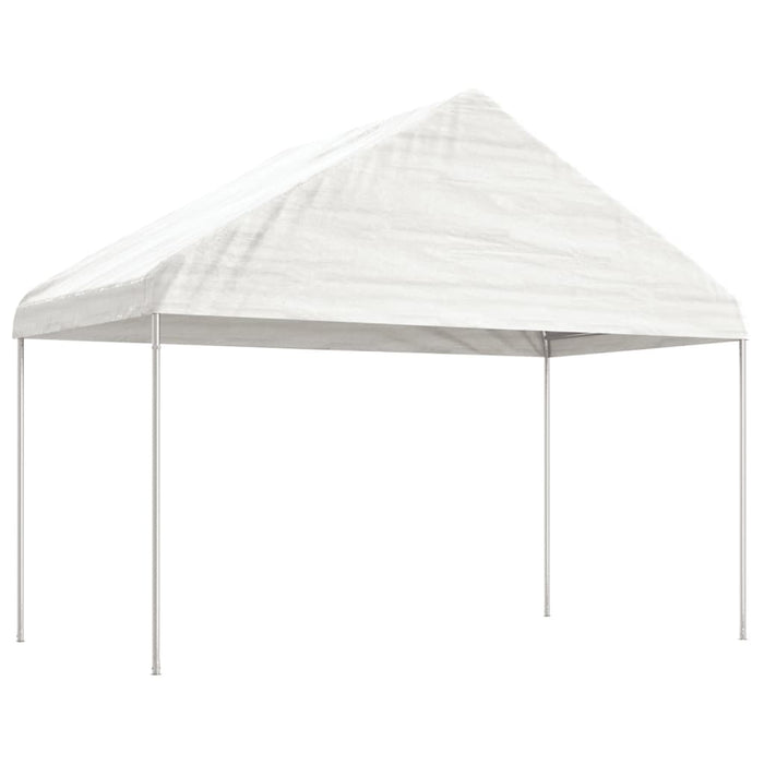 Paviljong med tak hvit 17,84x4,08x3,22 m polyetylen