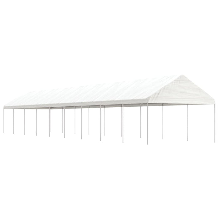 Paviljong med tak hvit 20,07x4,08x3,22 m polyetylen