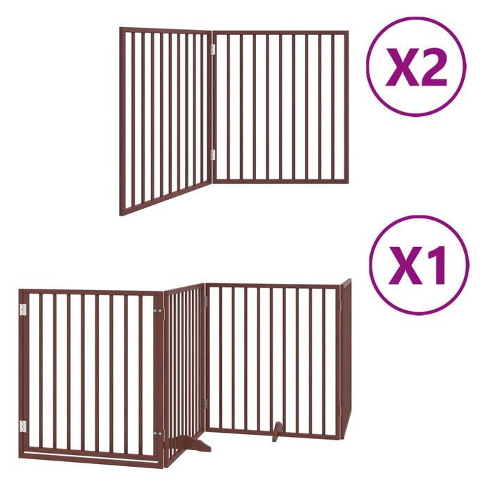 Hundeport sammenleggbar 8 paneler brun 640 cm poppeltre