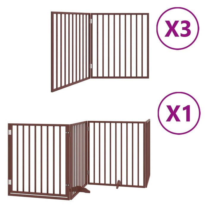 Hundeport sammenleggbar 10 paneler brun 800 cm poppeltre