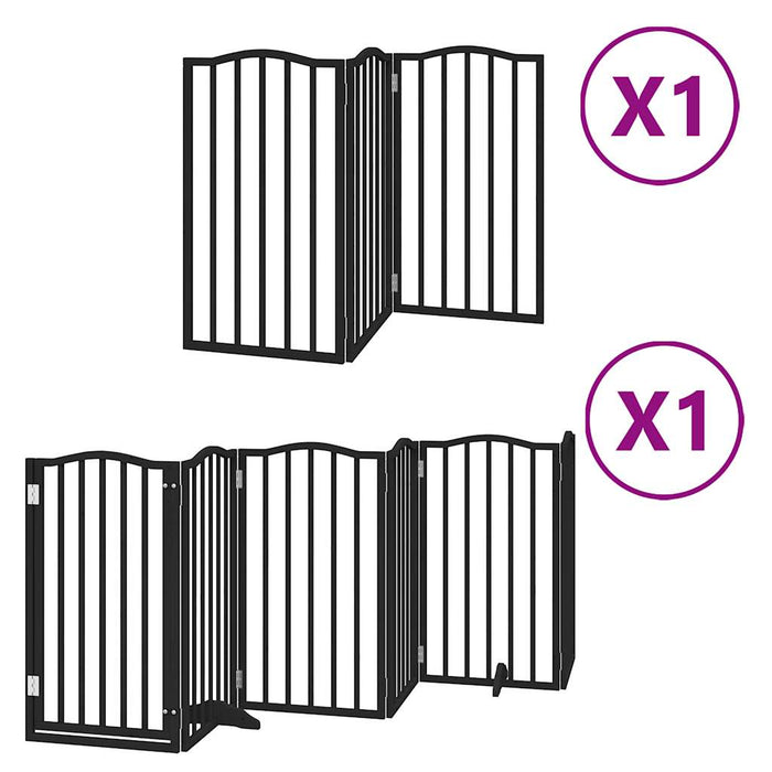 Hundeport sammenleggbar 9 paneler svart 450 cm poppeltre