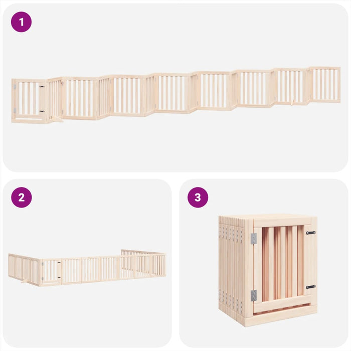 Hundeport sammenleggbar 15 paneler 750 cm poppeltre