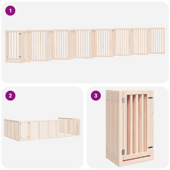 Hundeport sammenleggbar 15 paneler 750 cm poppeltre