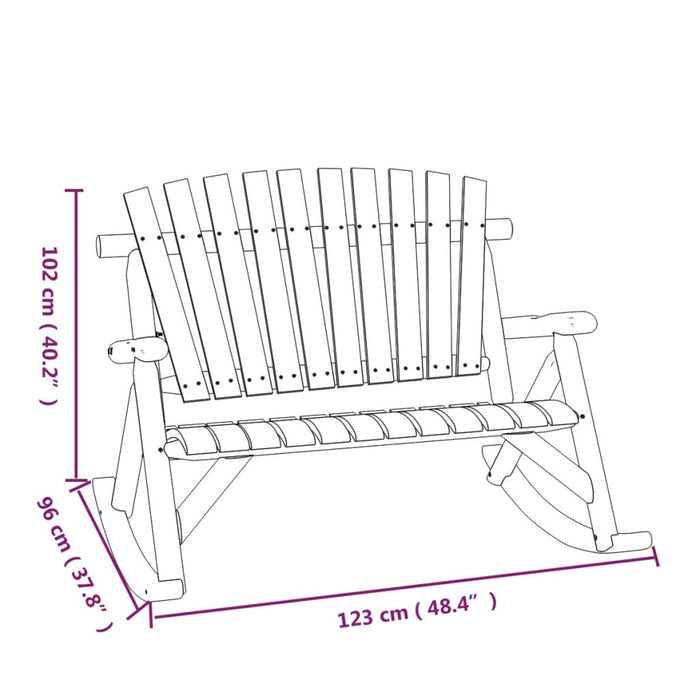 Gyngebenk 2 seter 123x96x102 cm heltre gran