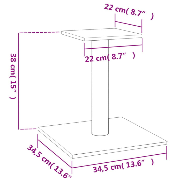 Klorestolpe med plattform kremhvit 38 cm