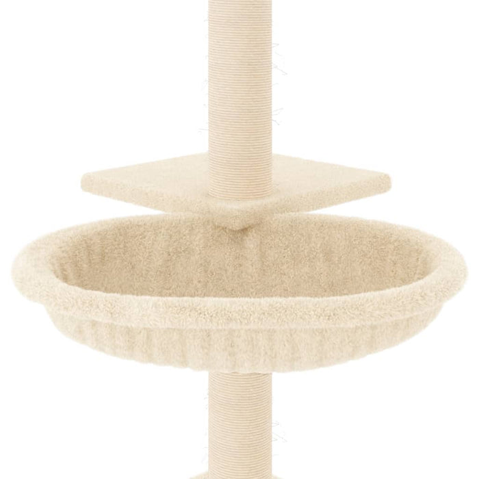 Kattetre med klorestolper i sisal kremhvit 72 cm