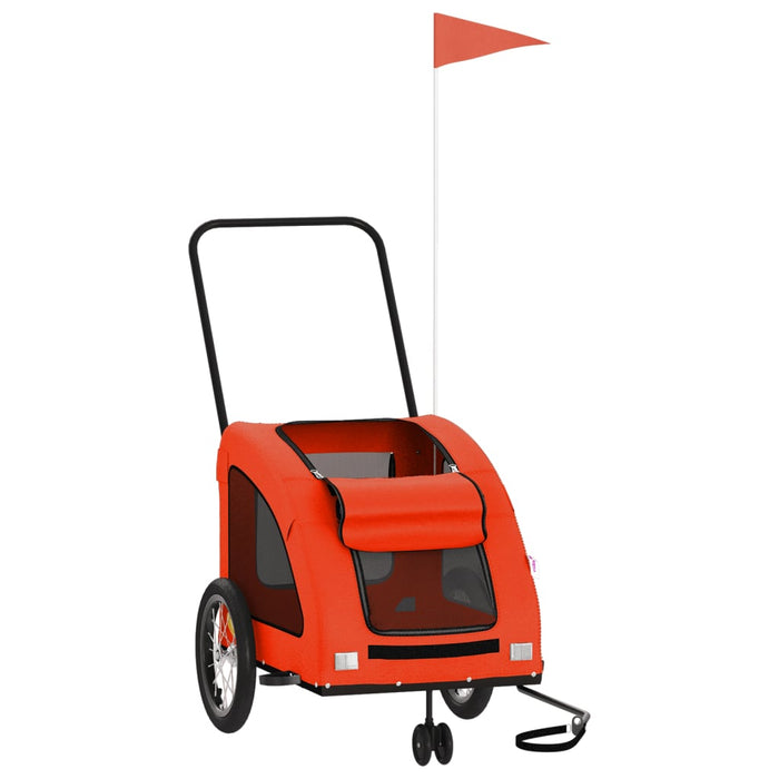 Kjæledyrsykkelhenger oransje oxfordstoff og jern