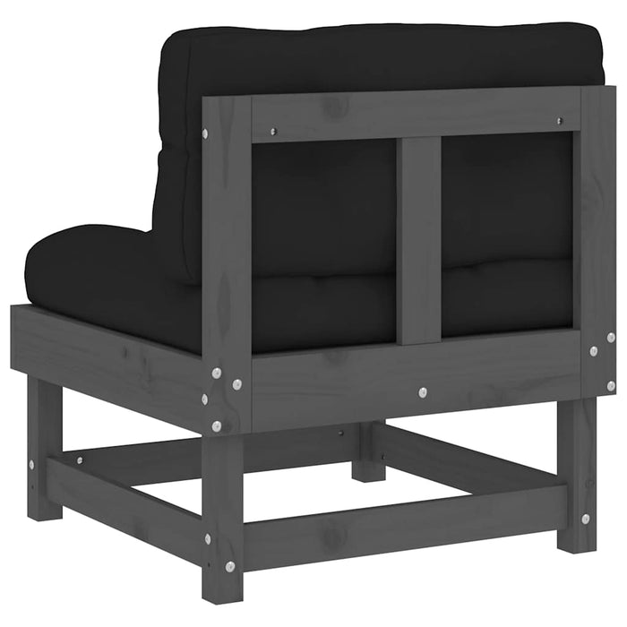 Midtsofa med puter grå heltre furu