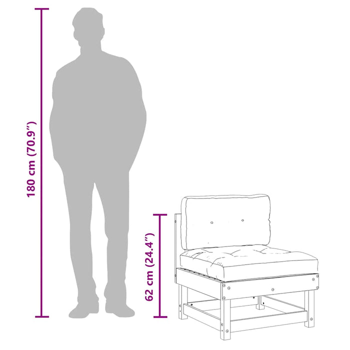 Midtsofaer med puter 2 stk grå heltre furu