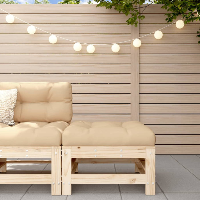 Utendørs fotskammel med pute heltre furu