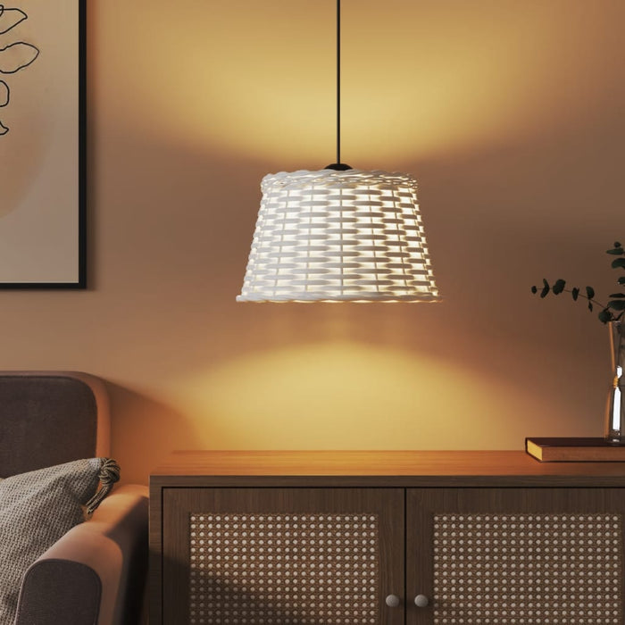 Taklampeskjerm hvit Ø38x23 cm flettet