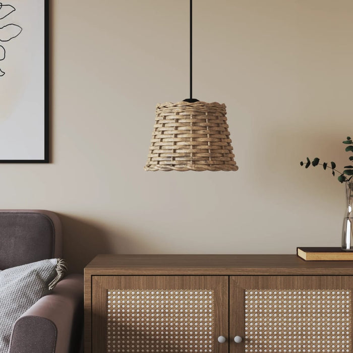 Taklampeskjerm brun Ø20x15 cm flettet