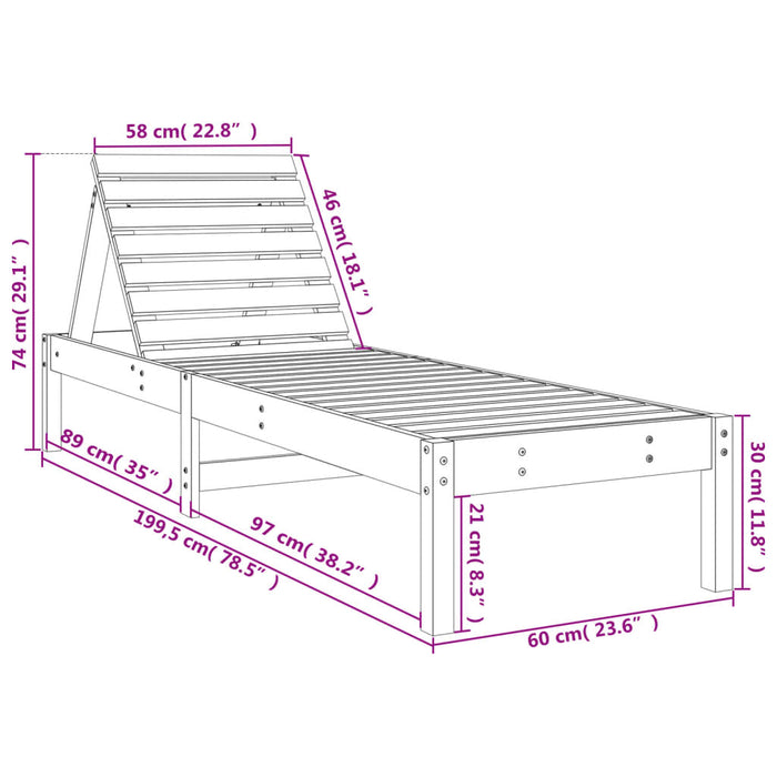 Solsenger 2 stk med bord hvit heltre furu